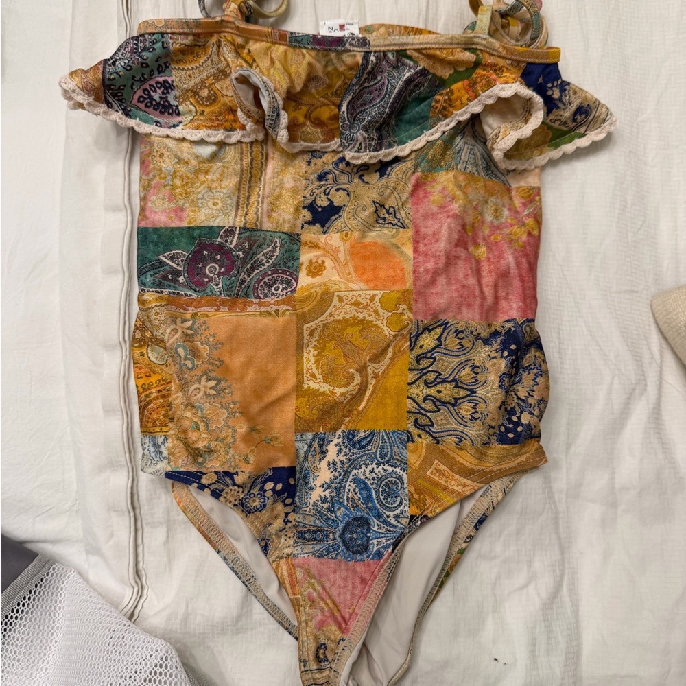Zimmermann Multicolor Patchwork Kids Swim One Piece size 6